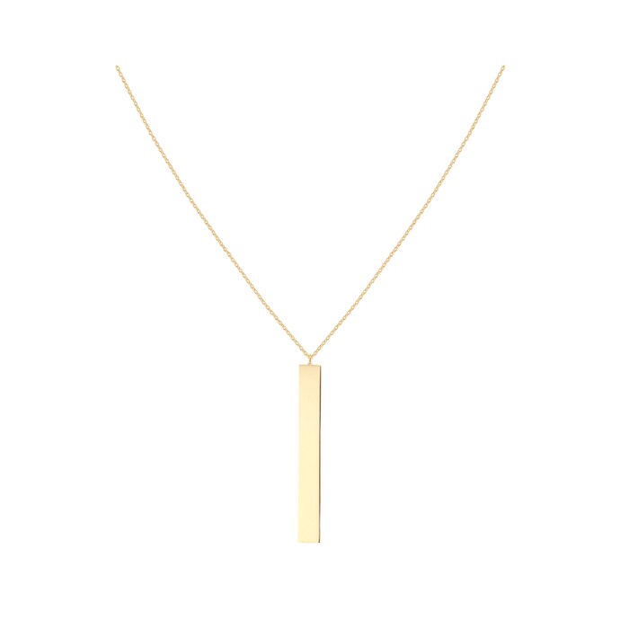 Goldsmiths 9ct Yellow Gold Vertical Bar Adjustable Necklace