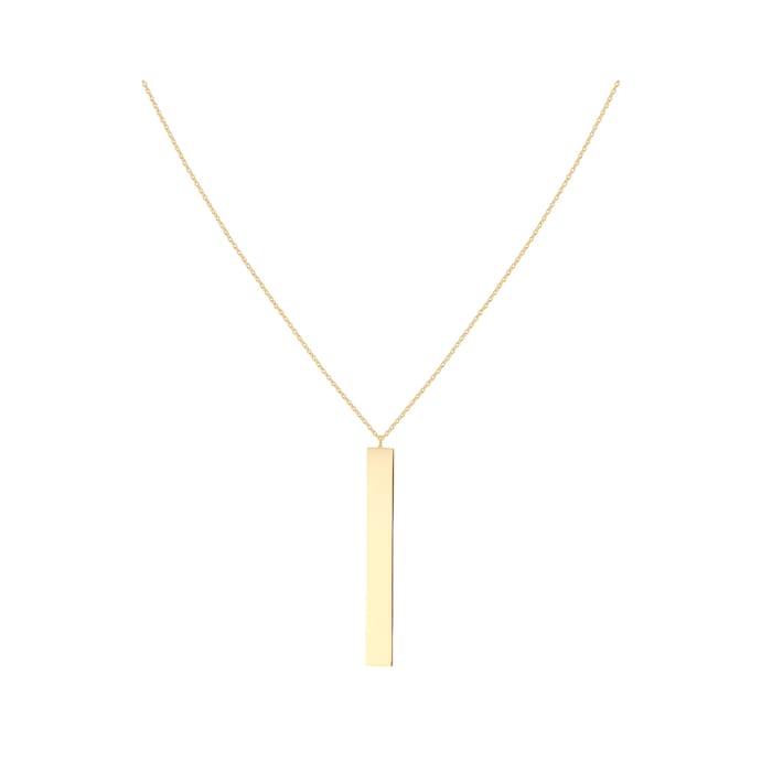 Goldsmiths 9ct Yellow Gold Vertical Bar Adjustable Necklace