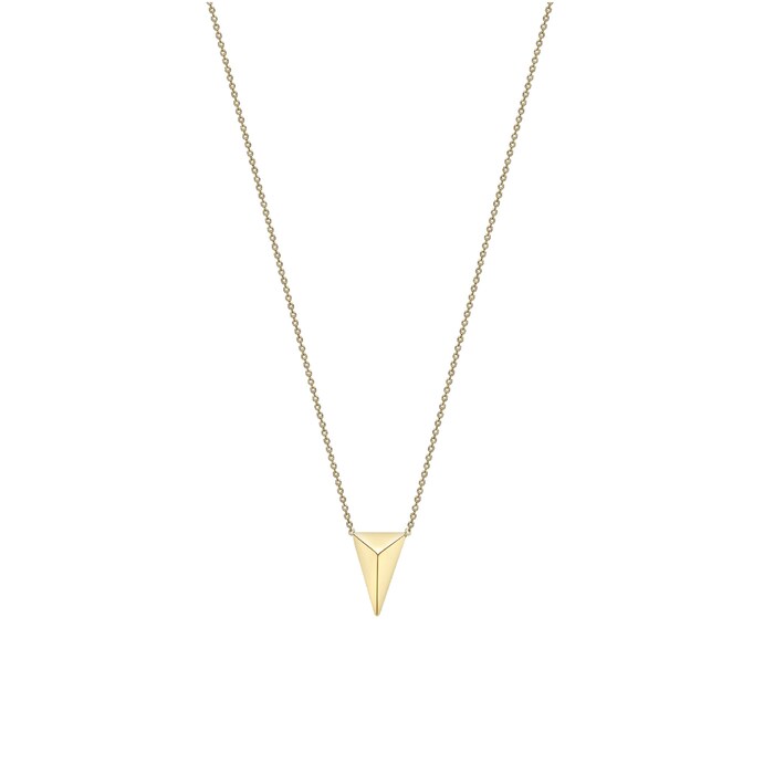 Goldsmiths 9ct Yellow Gold Elongated Pyramid Adjustable Necklace