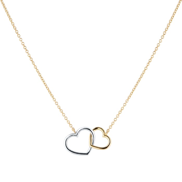 Goldsmiths 9ct Yellow & White Gold Heart Pendant