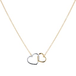 16130073 - 9ct Yellow & White Gold Heart Pendant
