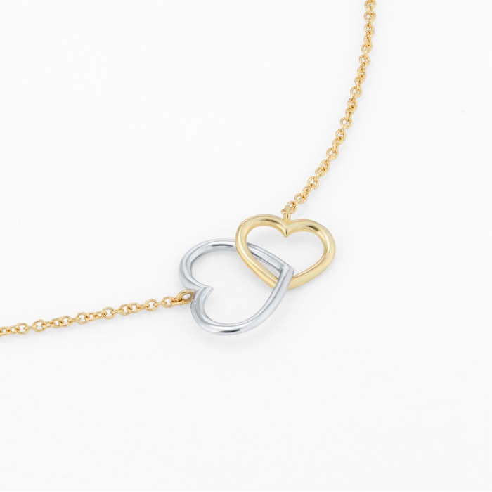 Goldsmiths 9ct Yellow & White Gold Heart Pendant