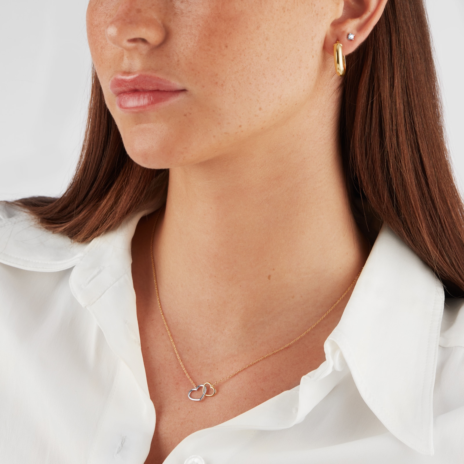 Goldsmiths 9ct Yellow & White Gold Heart Pendant Goldsmiths 9ct Yellow & White Gold Heart Pendant