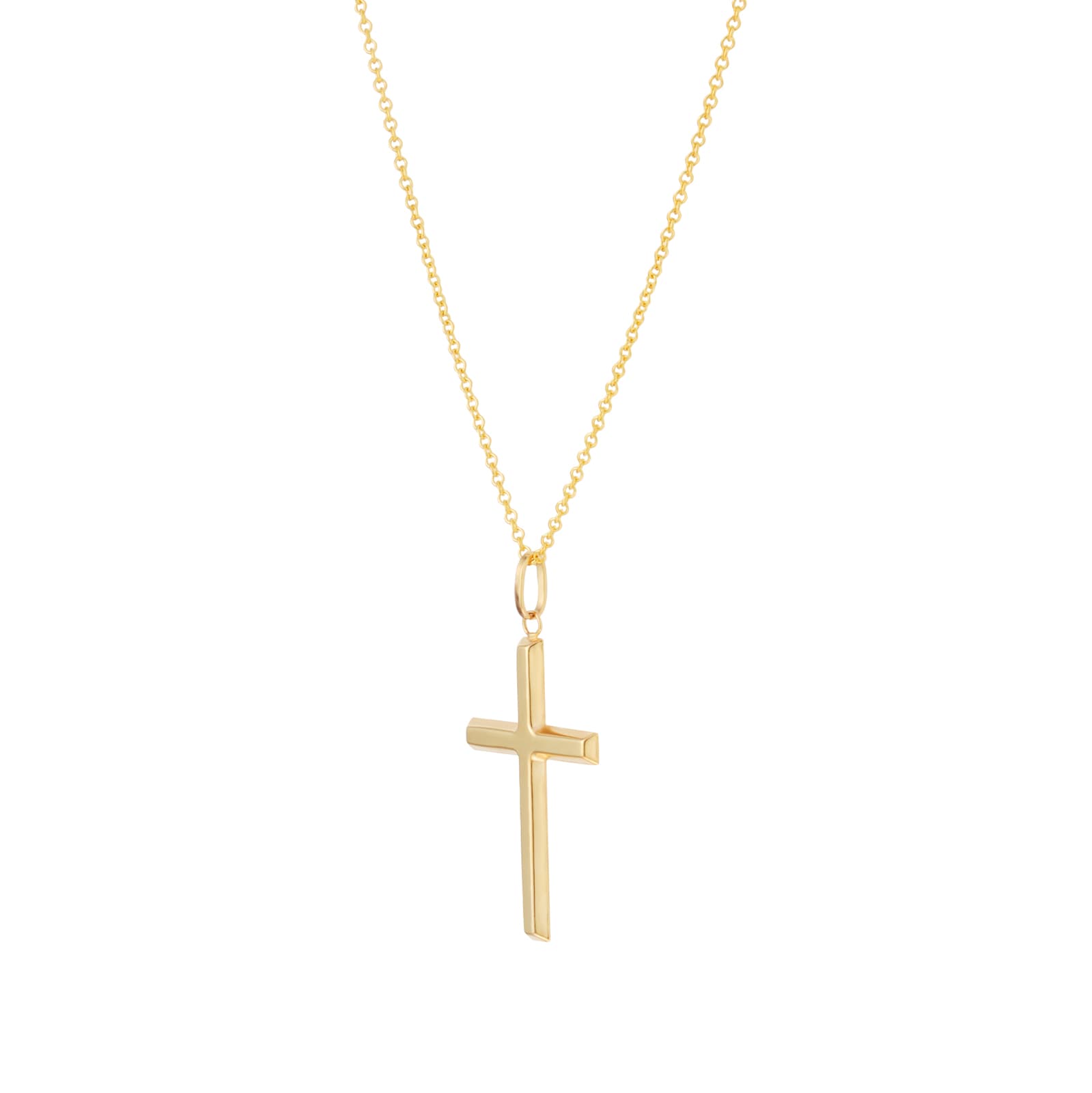 Mappin & Webb 14ct Yellow Gold 21x40mm Cross Pendant