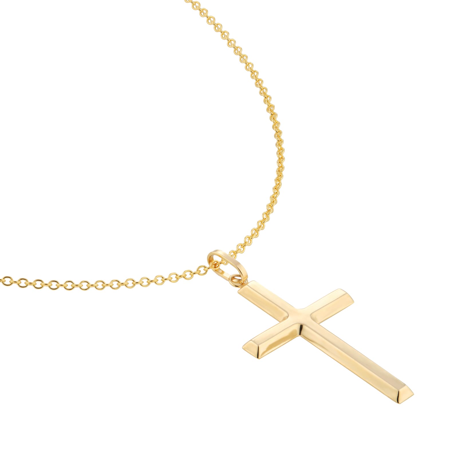 Mappin & Webb 14ct Yellow Gold 21x40mm Cross Pendant