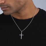 Mappin & Webb 14ct White Gold 21x40mm Cross Pendant