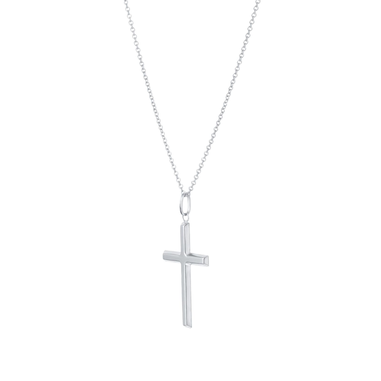 Mappin & Webb 14ct White Gold 21x40mm Cross Pendant