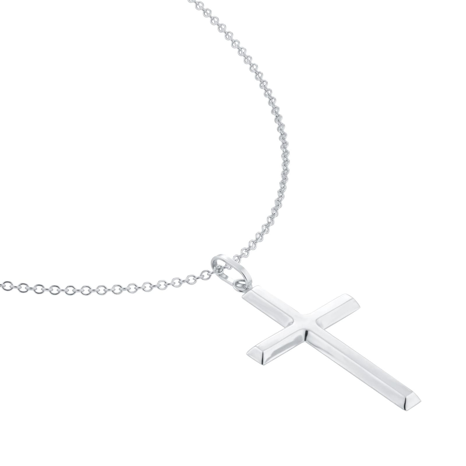 Mappin & Webb 14ct White Gold 21x40mm Cross Pendant