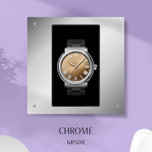 Keris Watch on Wall Display Chrome