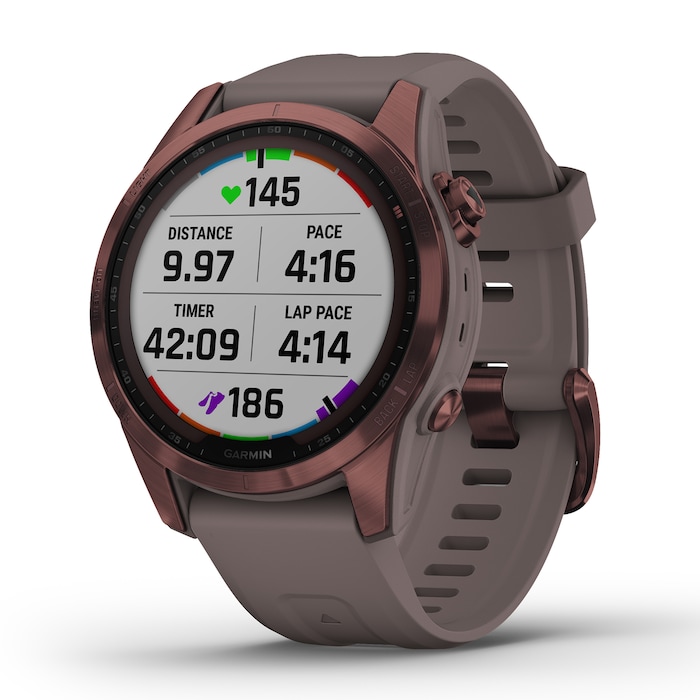 Garmin Fenix 7s Sapphire Solar Dark Bronze Titanium with Shale