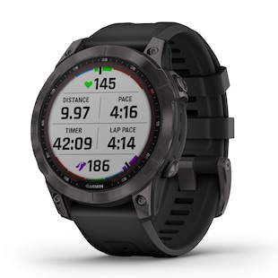 Garmin Fēnix® 7 Sapphire Solar 47mm Carbon Grey DLC Titanium with Black Band Smart Watch
