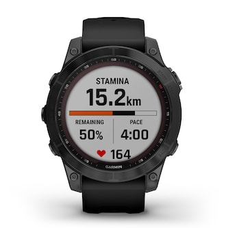Garmin Fēnix® 7 Sapphire Solar 47mm Black DLC Titanium with Black Band Smart Watch