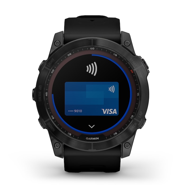 Garmin fenix 7X Sapphire Solar, Black DLC Titanium with Black Band 