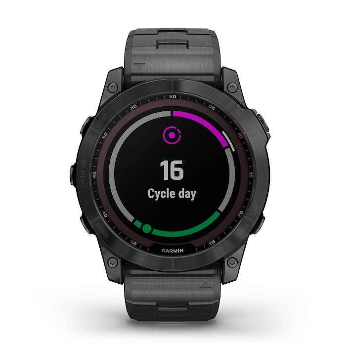 Garmin  Fēnix® 7X Sapphire Solar Carbon Grey DLC Titanium with Carbon Grey DLC Vented Titanium Band