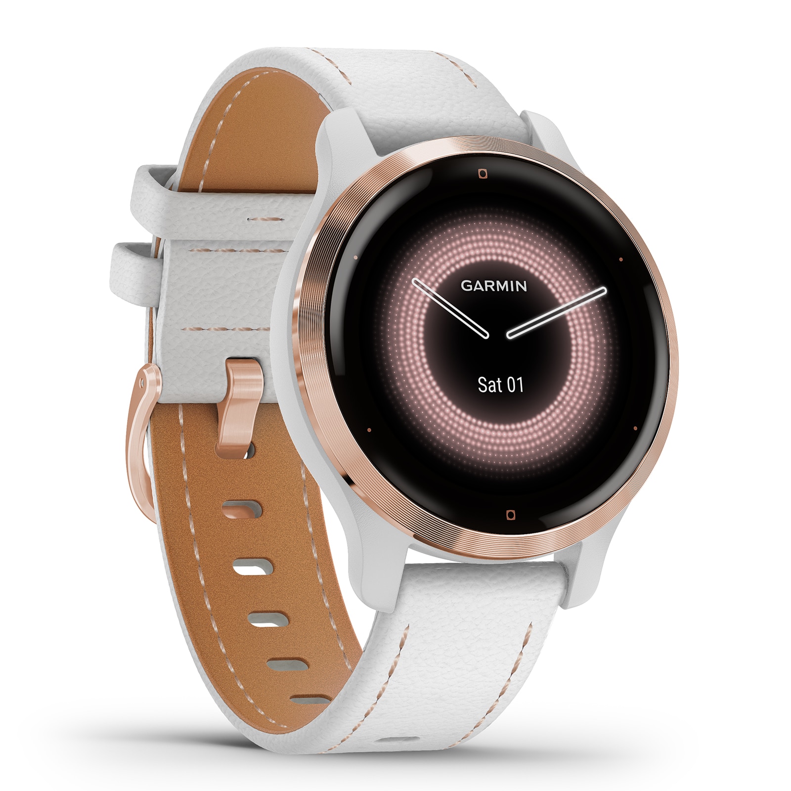 Garmin Venu® 2S Rose Gold Stainless Steel Bezel with White Case