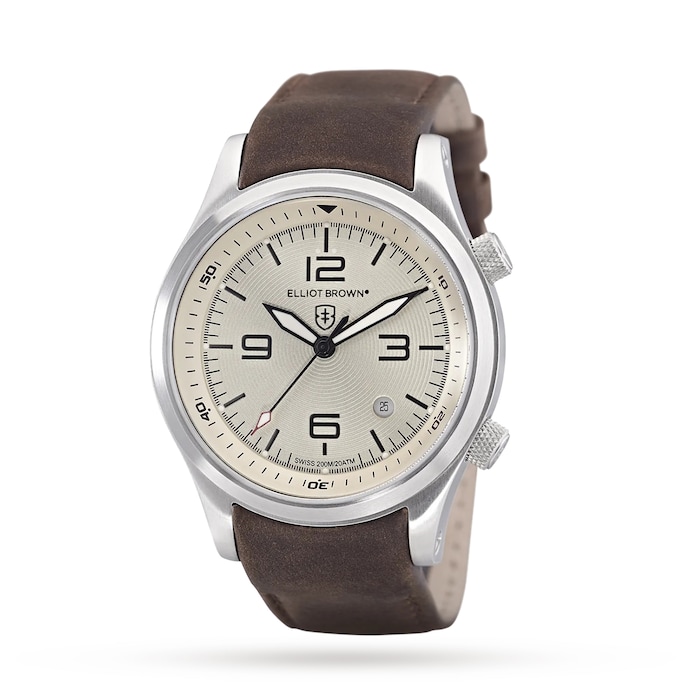 Elliot Brown Canford 44mm Mens Watch Brown Leather
