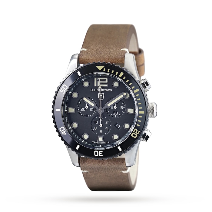 Elliot Brown Bloxworth Chronograph 44mm Mens Watch Black