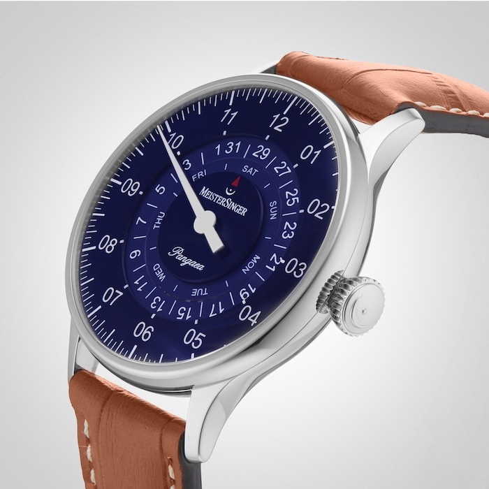 Meistersinger Pangaea Day Date 40mm Mens Watch Blue