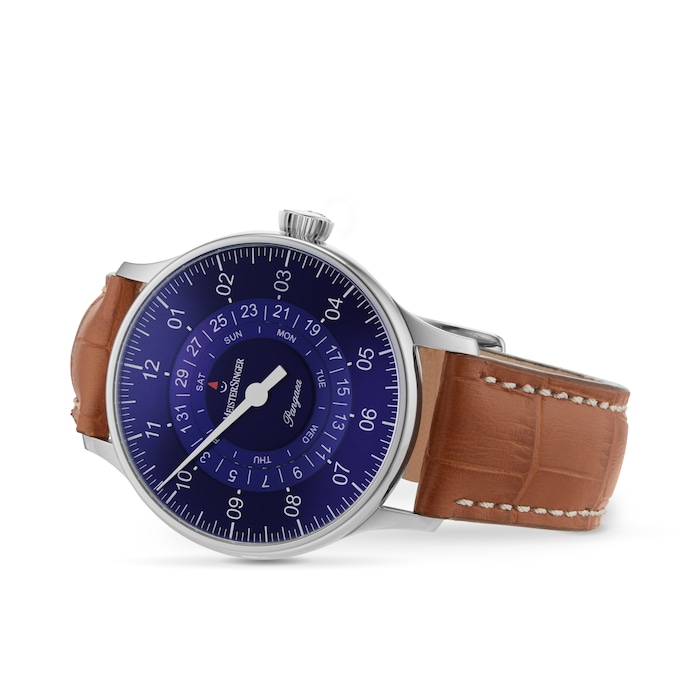 Meistersinger Pangaea Day Date 40mm Mens Watch Blue