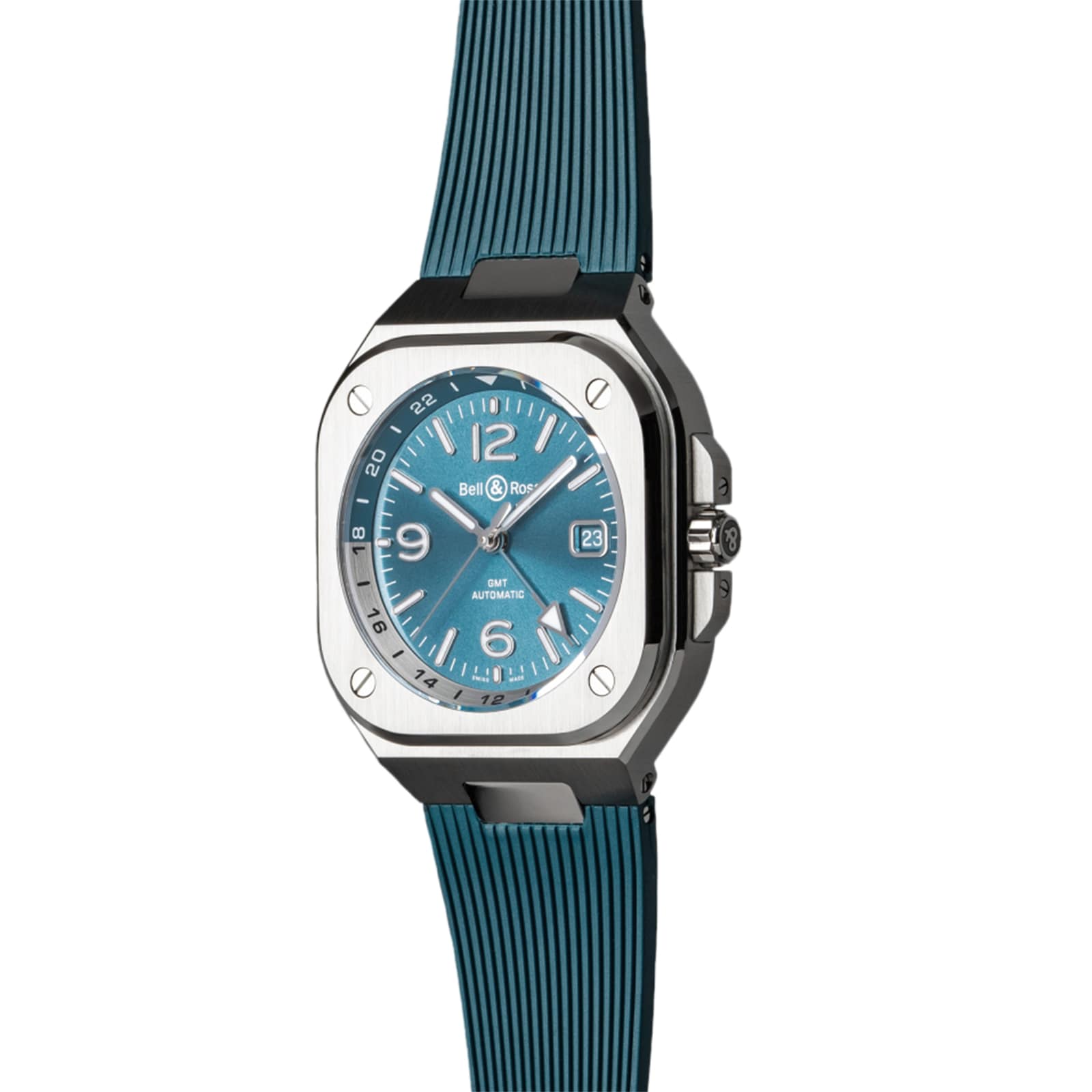 Bell Ross BR 05 GMT SKY BLUE 41MM BR05G PB ST SRB Watches Of