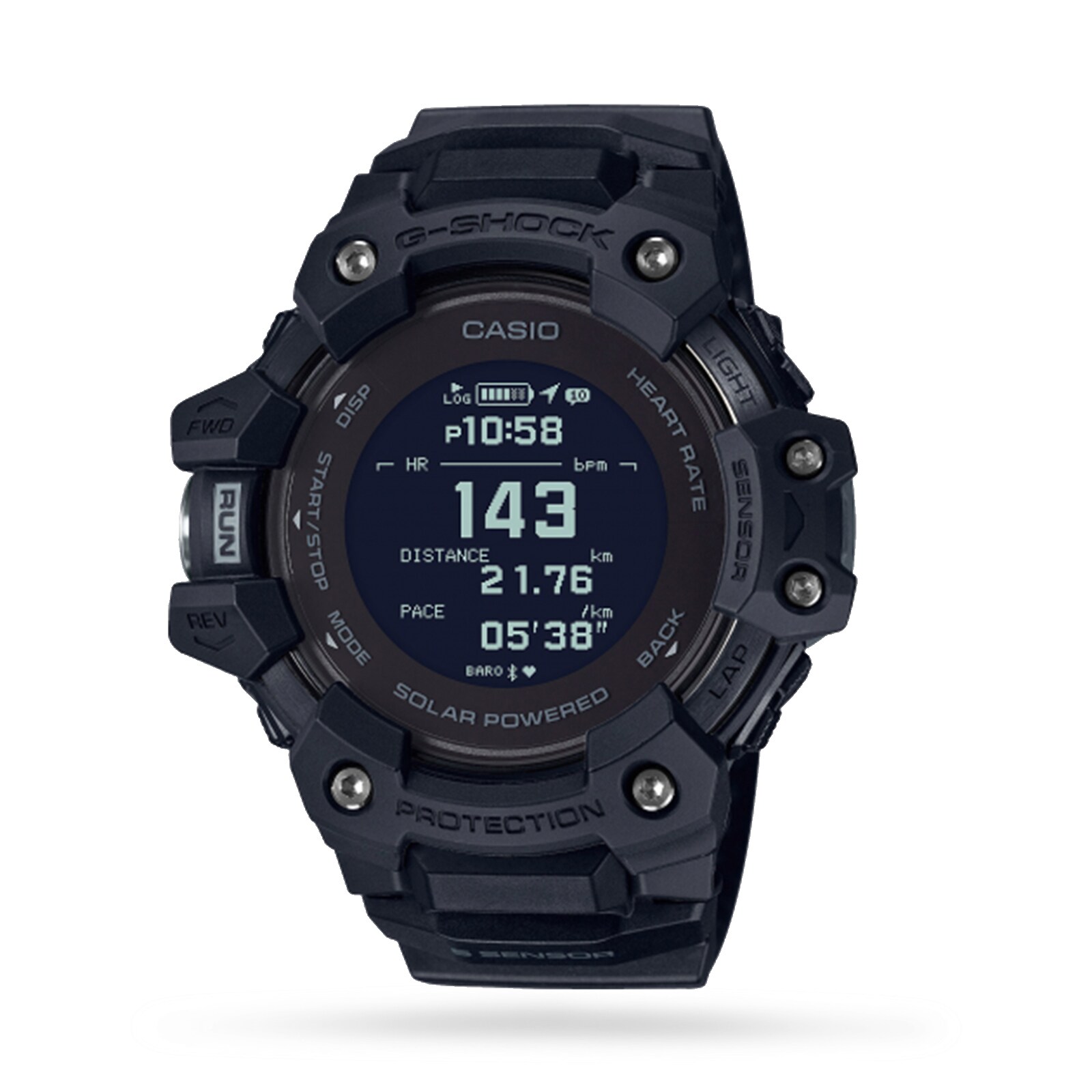 Casio Heart Rate Monitor Black Gents Watch