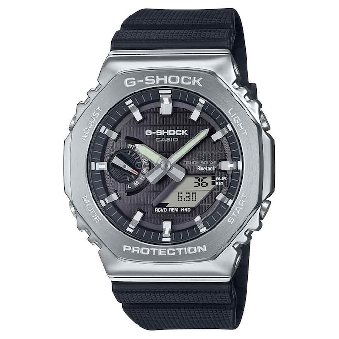 Casio G-SHOCK Metal Covered 2100 Bluetooth and Solar 49.5mm Mens Watch Black