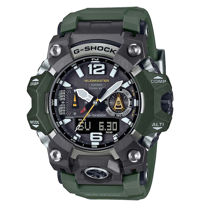 Casio G-SHOCK Mudmaster 58.5mm Mens Watch Green Resin Strap