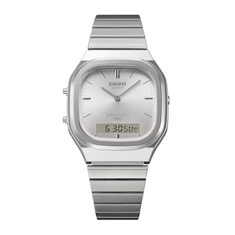 Casio Vintage 40.9mm X 35.8mm Unisex Watch Silver
