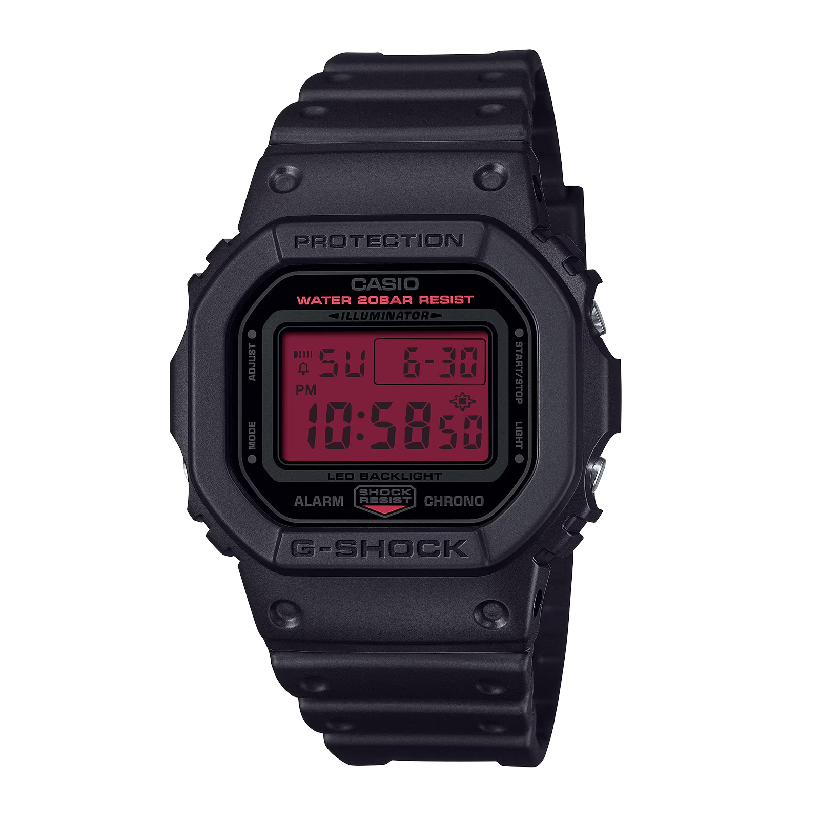 Casio G-SHOCK 5600 Series Quartz 49mm X 43mm Mens Watch Red