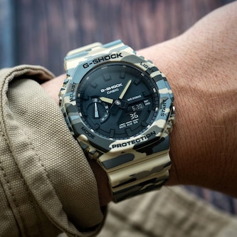 Casio G-SHOCK Analogue Digital 2100 Series 45.4mm Mens Watch Camo Green