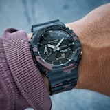 Casio G-SHOCK Analogue Digital 2100 Series 45.4mm Mens Watch Camo Metallic