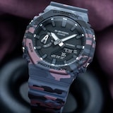 Casio G-SHOCK Analogue Digital 2100 Series 45.4mm Mens Watch Camo Metallic