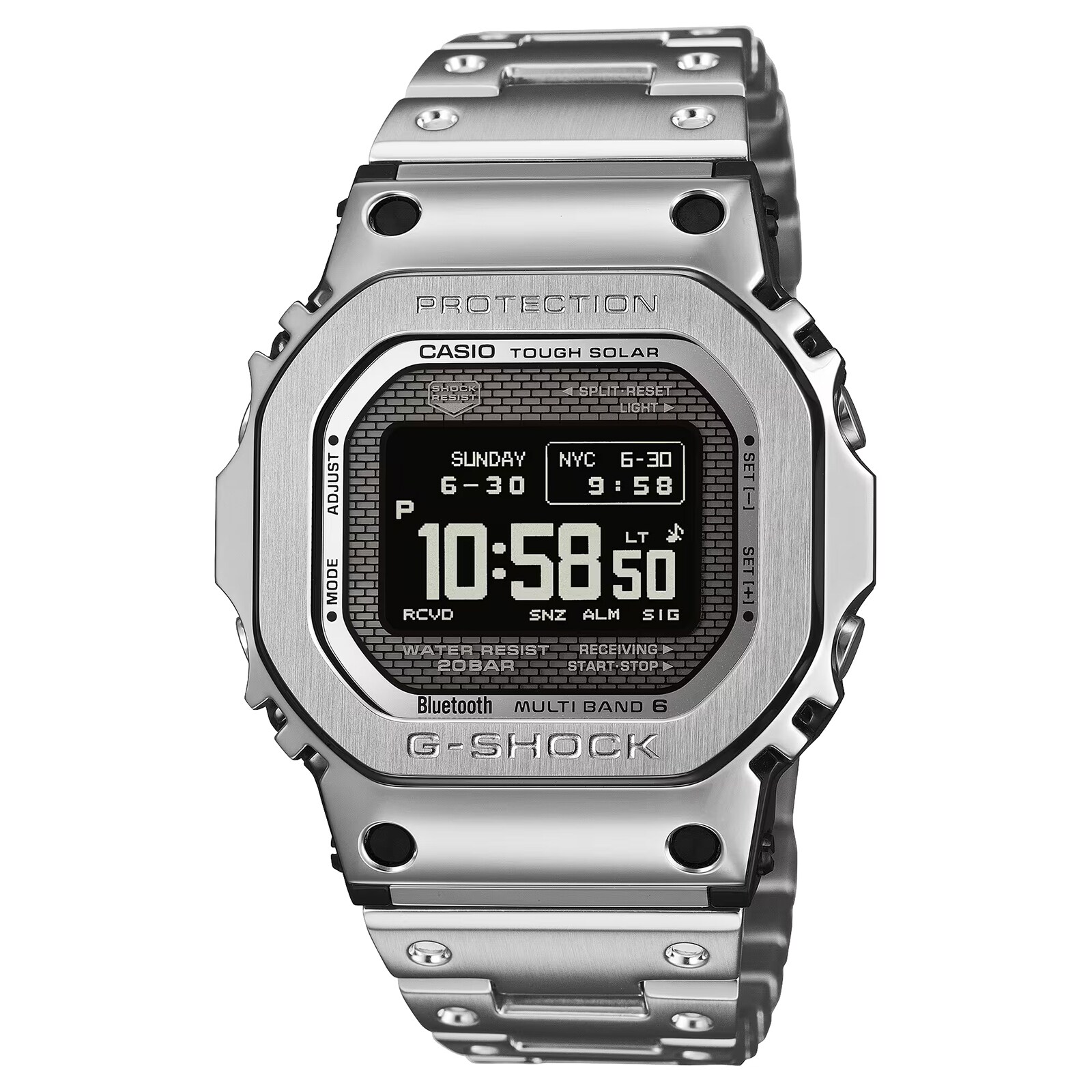 Casio G-SHOCK 5000 Series Full Metal Mens Watch Silver 49mm