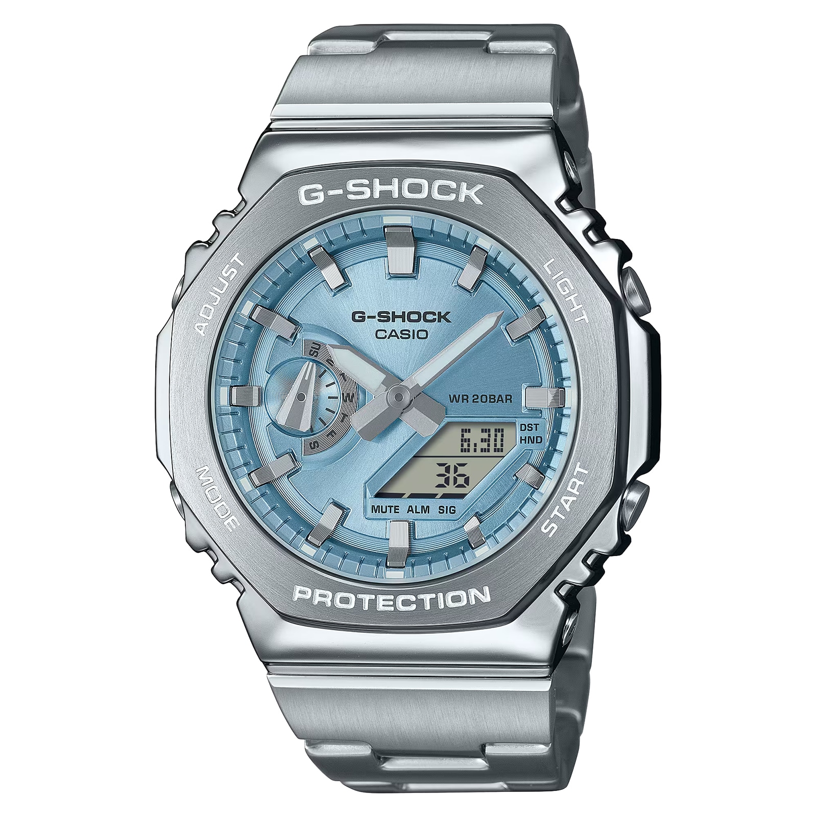 Casio G-SHOCK G-Steel 2100 Series Mens Watch Ice Blue 49mm GM