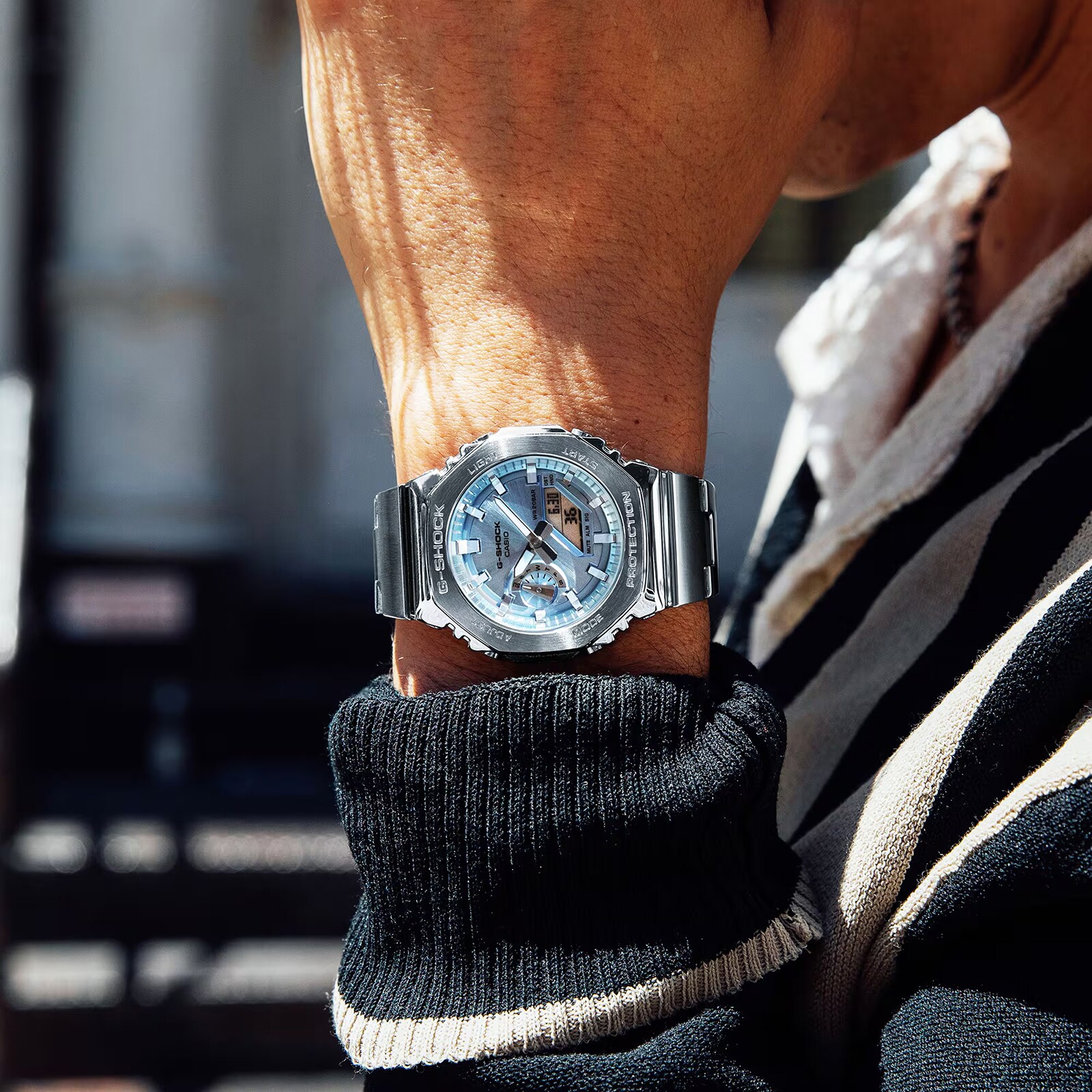 g-shock アイスブルー　GM-2110D-2AJF メタル Casio G-SHOCK G-Steel 2100 Series Mens Watch Ice Blue 49mm GM