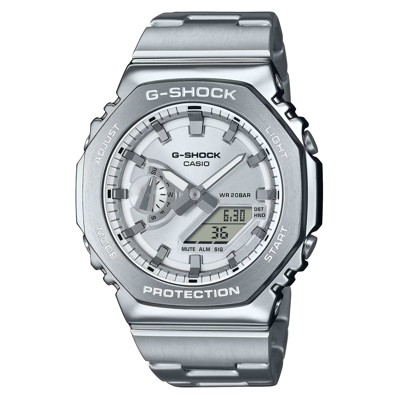 Casio G-SHOCK G-Steel 2100 Series Mens Watch Silver 49mm