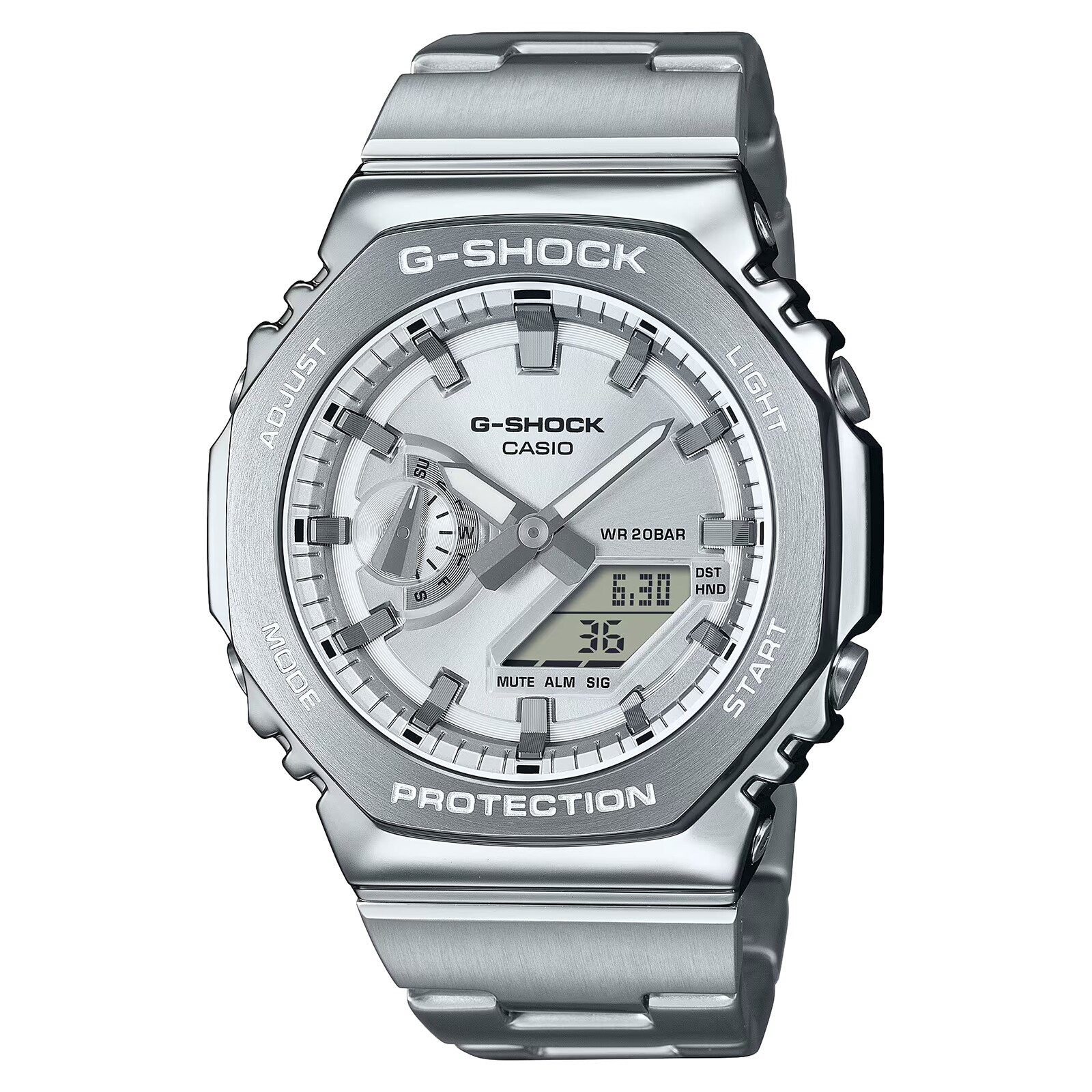 Casio G-SHOCK G-Steel 2100 Series Mens Watch Silver 49mm