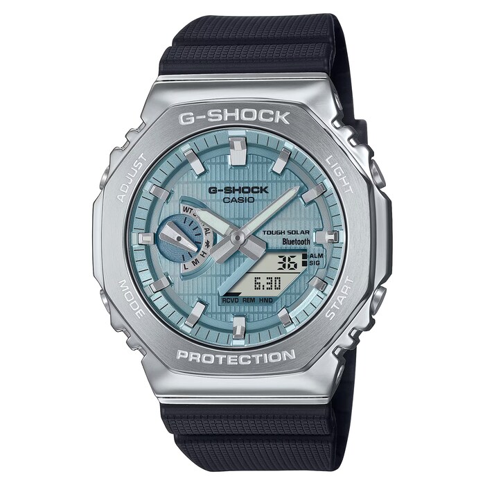 Casio G-SHOCK G-Steel 2100 Series Ice Blue Mens Watch Rubber Strap 49mm