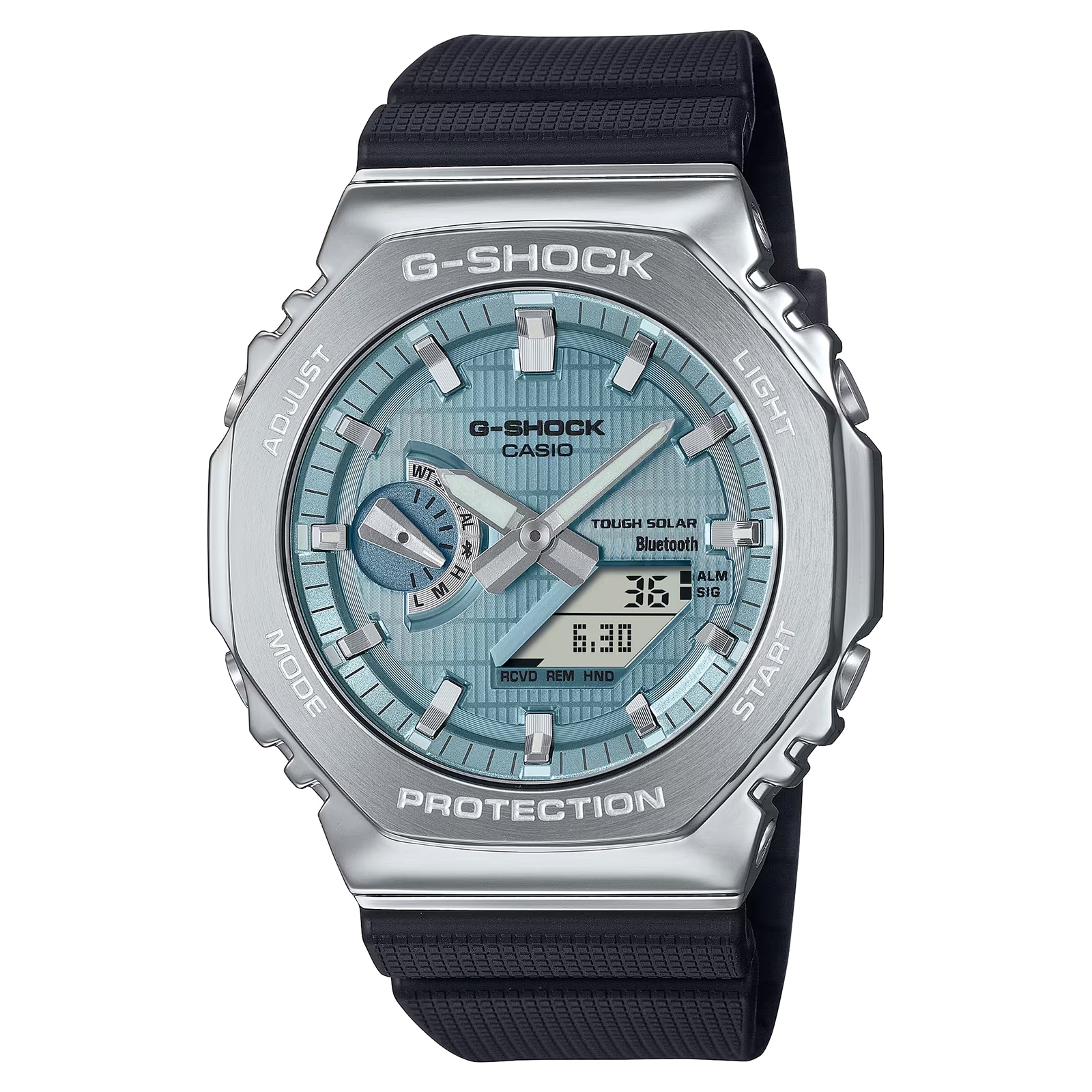 Casio G-SHOCK G-Steel 2100 Series Ice Blue Mens Watch Rubber Strap 49mm