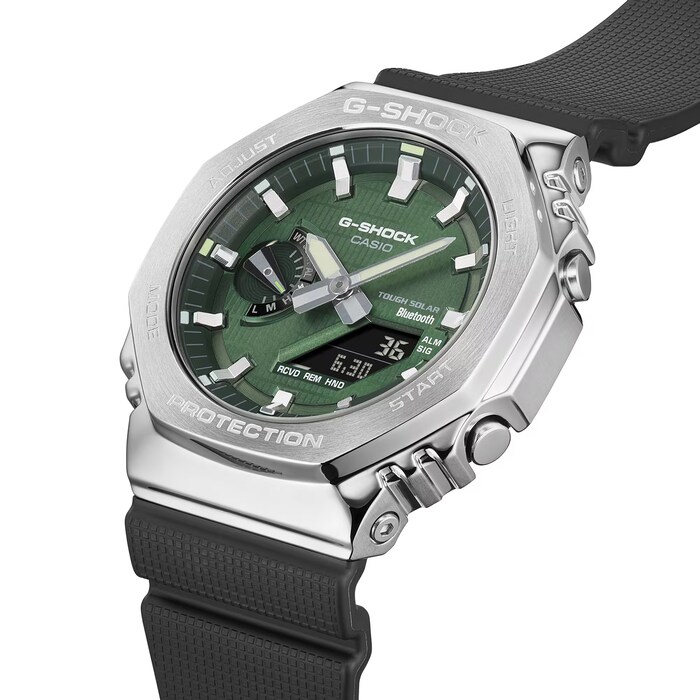 Casio G-SHOCK G-Steel 2100 Series Green Mens Watch Rubber Strap 49mm