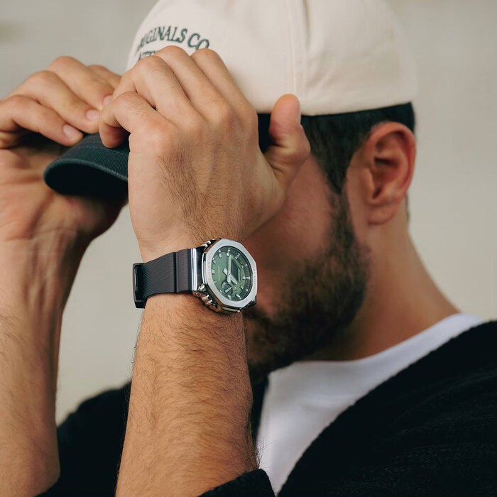 Casio G-SHOCK G-Steel 2100 Series Green Mens Watch Rubber Strap 49mm