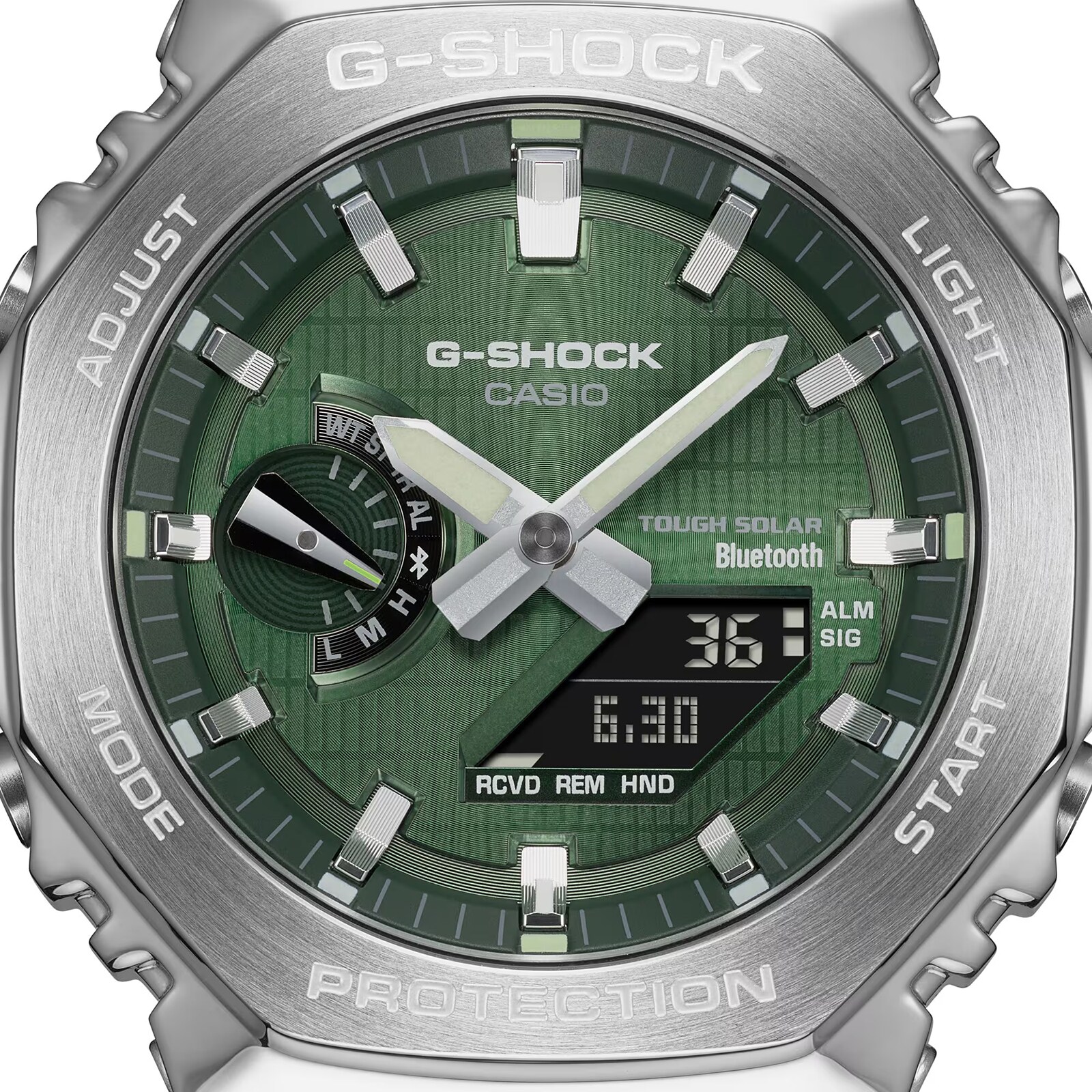 Casio G-SHOCK G-Steel 2100 Series Green Mens Watch Rubber Strap 49mm