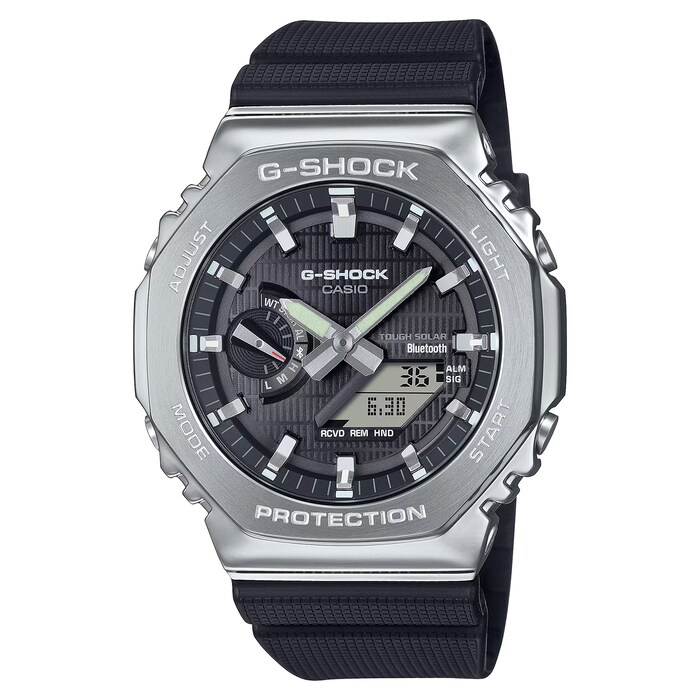Casio G-SHOCK G-Steel 2100 Series Black Rubber Strap Mens Watch 49mm