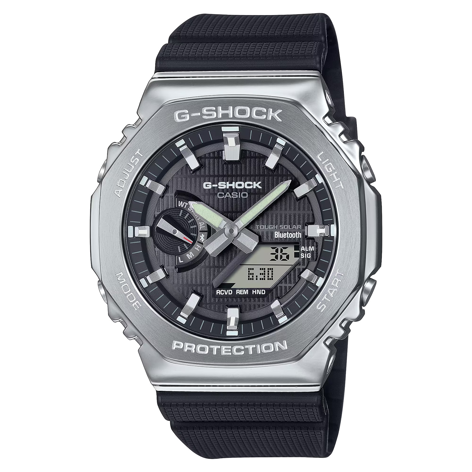 Casio G-SHOCK G-Steel 2100 Series Black Rubber Strap Mens Watch 49mm