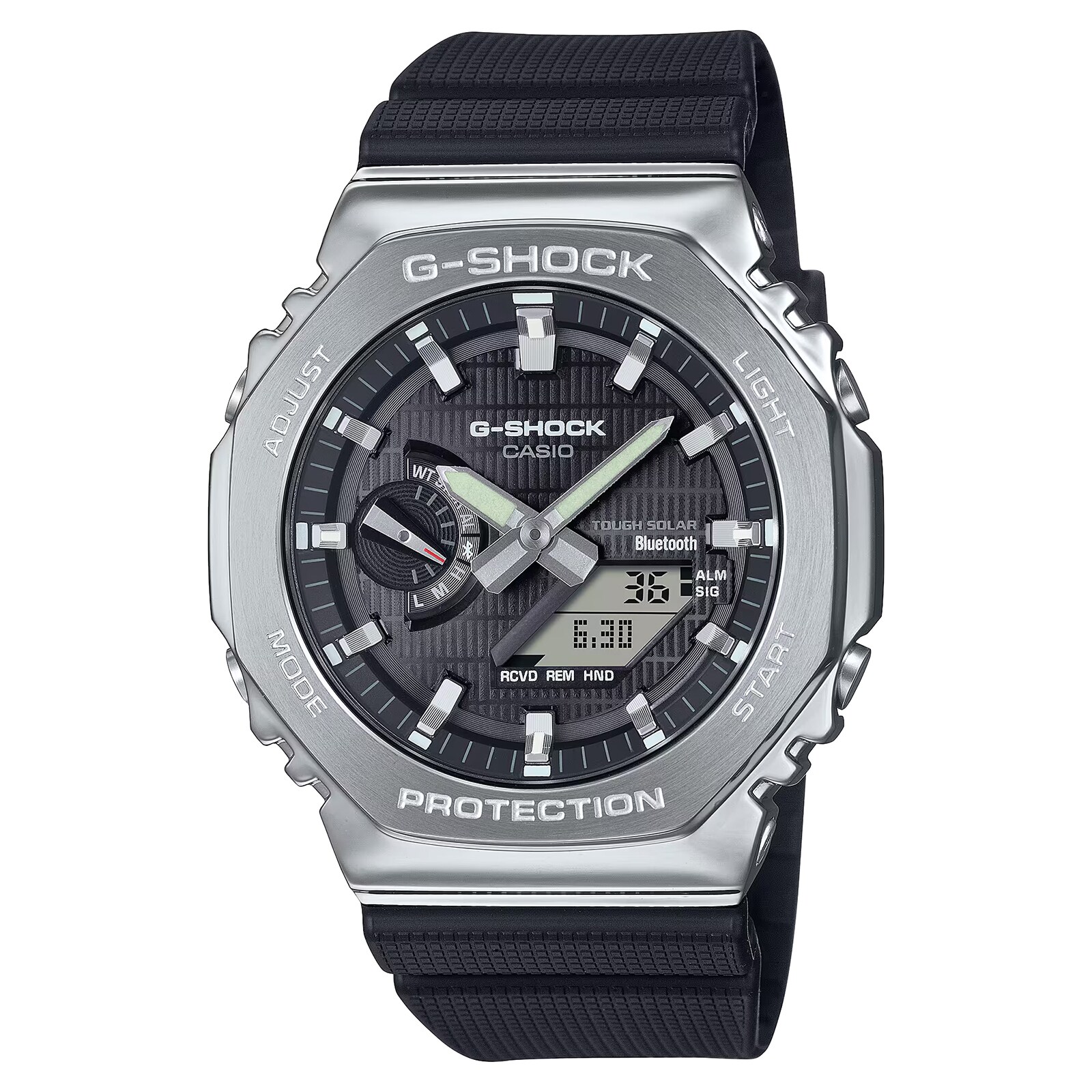 Casio G-SHOCK G-Steel 2100 Series Black Rubber Strap Mens Watch 49mm