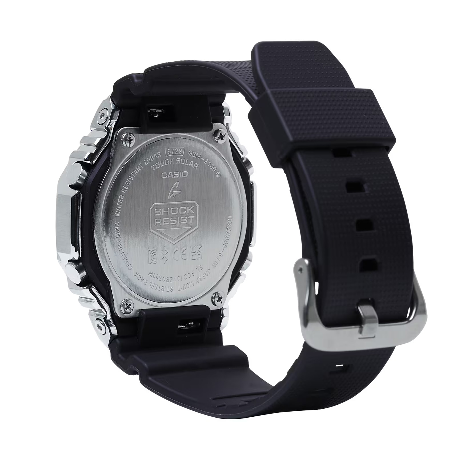 Casio G-SHOCK G-Steel 2100 Series Black Rubber Strap Mens Watch 49mm
