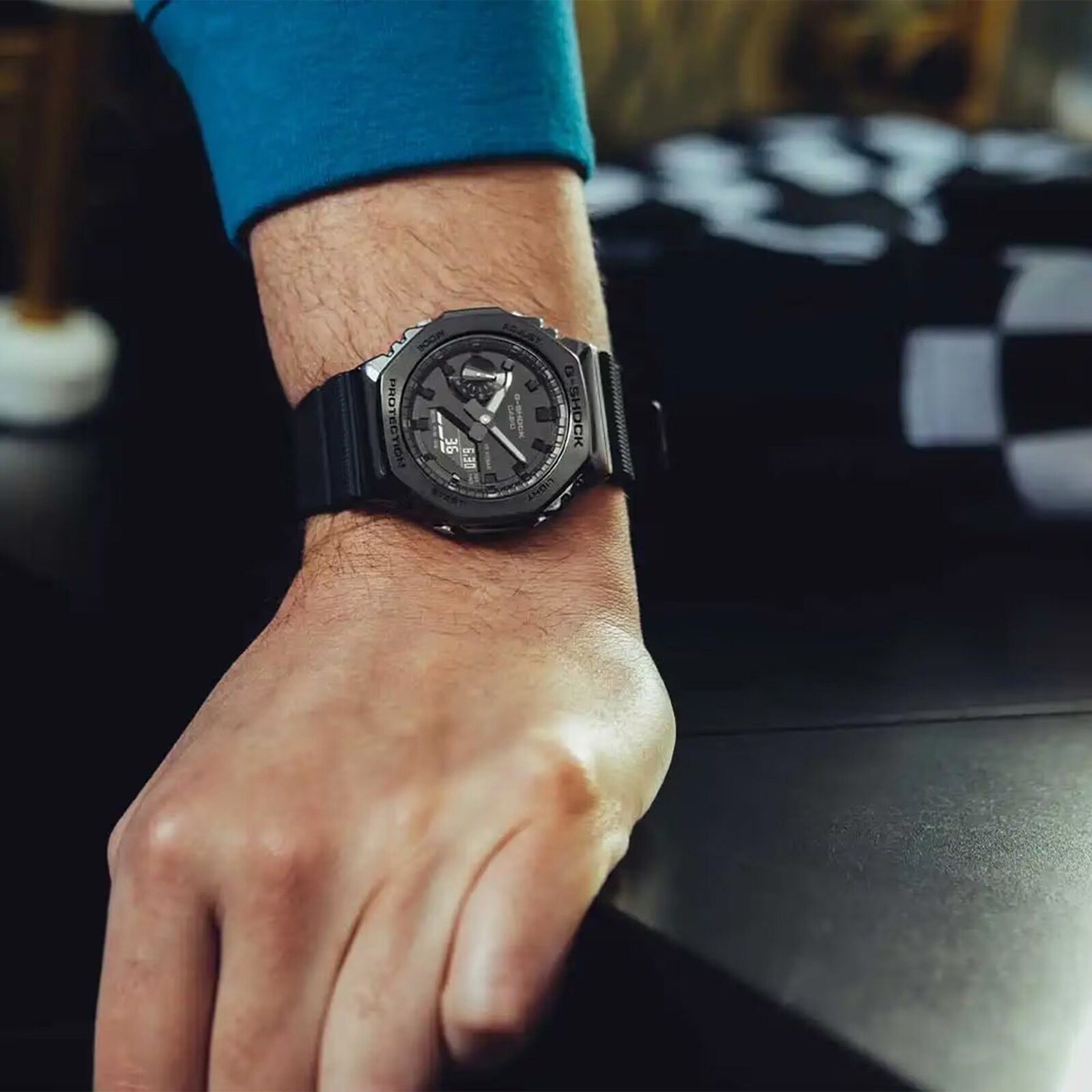 Casio G-SHOCK All Black Metal Cover Series Mens Watch 49mm