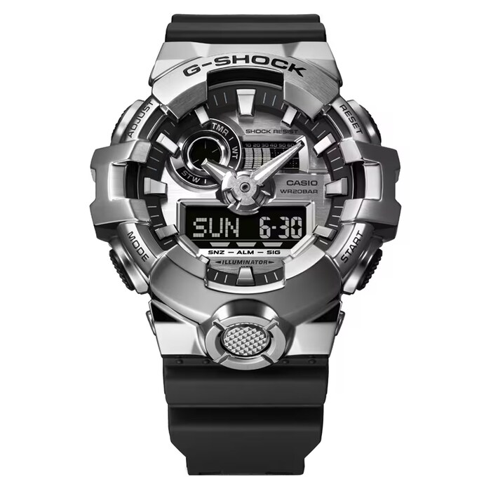 Casio G-SHOCK G-Steel Silver Analog-Digital Quartz Mens Watch 58mm