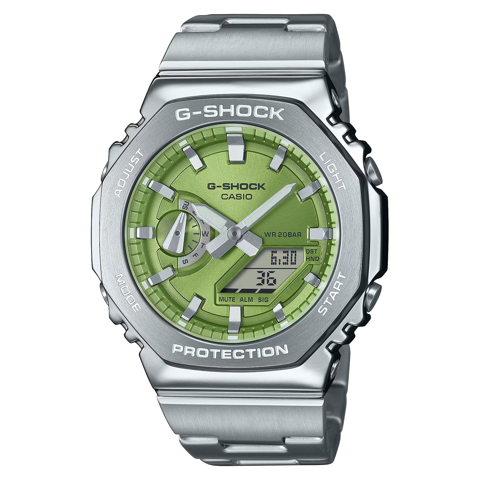 Casio G-SHOCK G-Steel 2100 Series Full Metal Octagonal Mens Watch Green 49mm