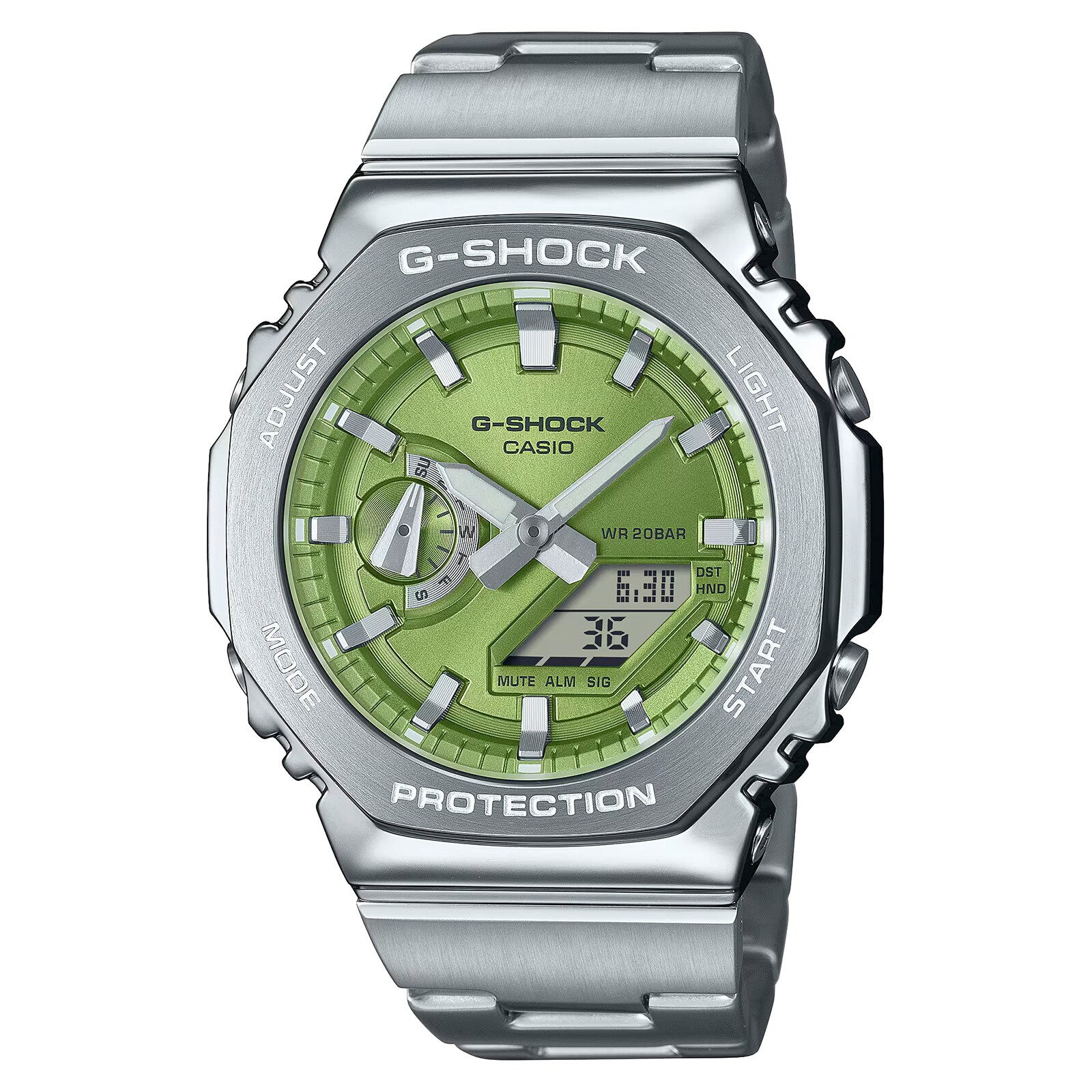 Casio G-SHOCK G-Steel 2100 Series Full Metal Octagonal Mens Watch Green 49mm